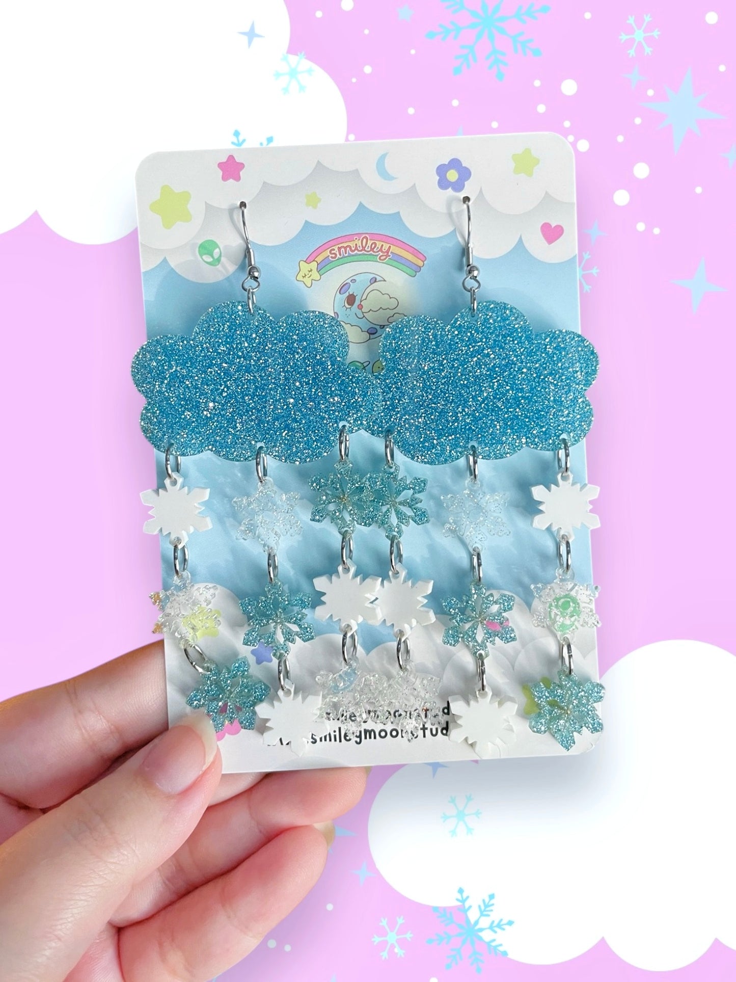 Magical Snowflake Cloud Acrylic Earrings