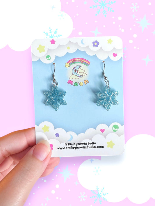 Mini Sparkly Snowflake Earrings