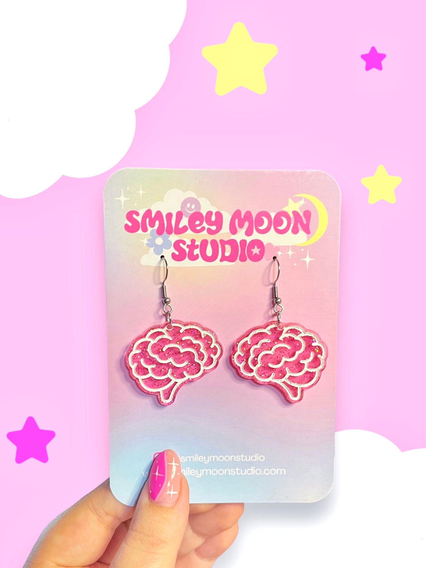 Bubblegum Brain Acrylic Earrings