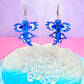 Blue Glaucus (Blue Dragon) Sea Slug Acrylic Earrings (V2)