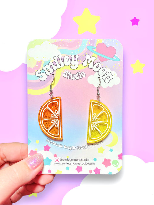 Citrus Slice Acrylic Earrings