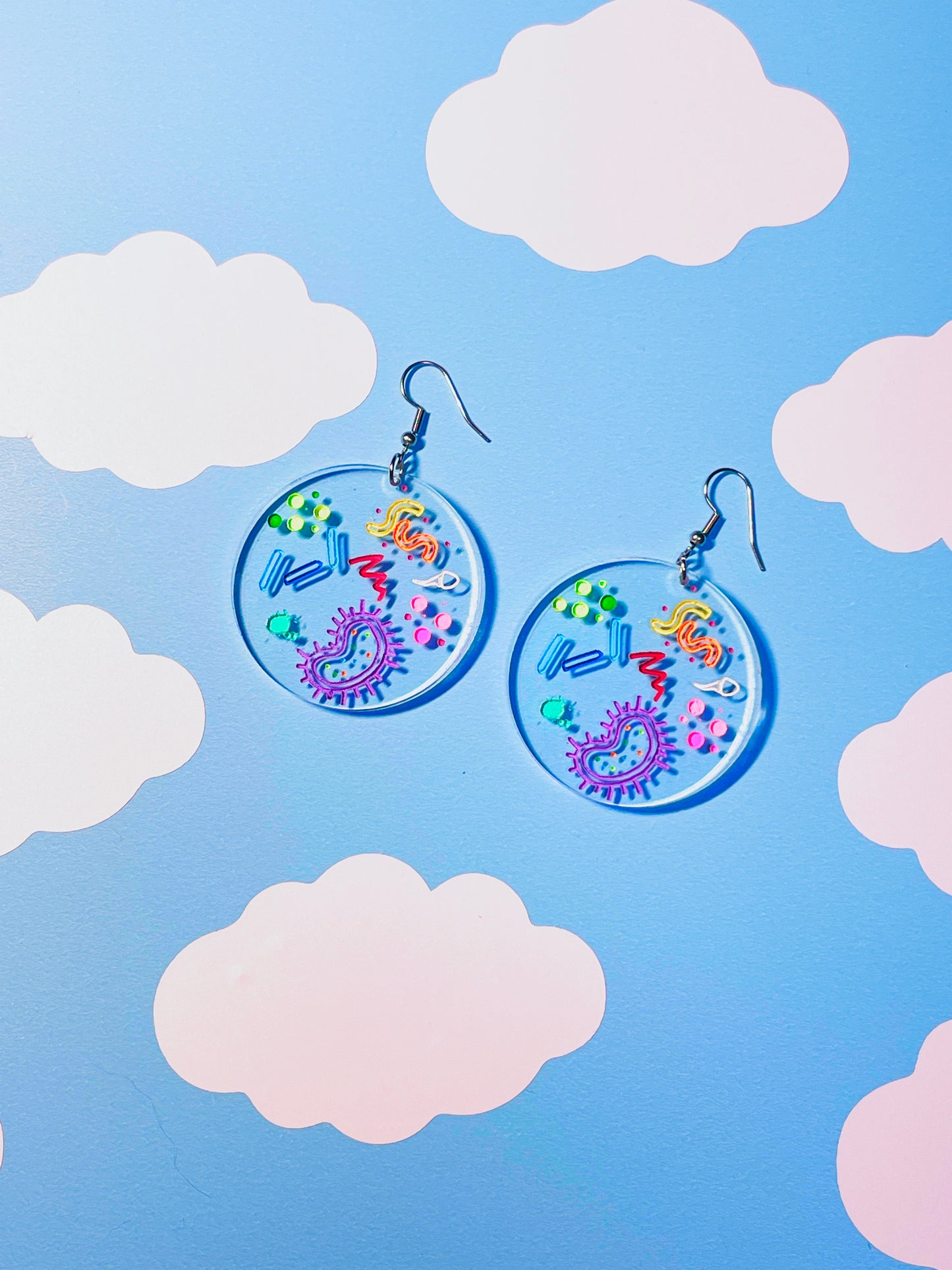 Petri Dish Acrylic Earrings