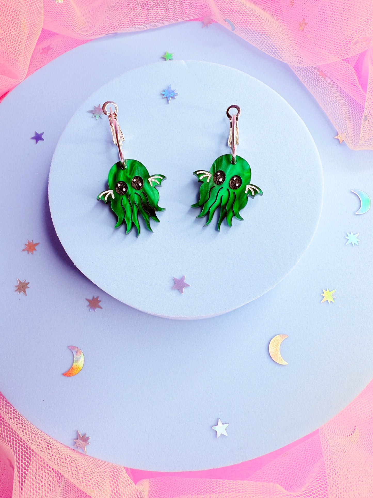 Mini Cthulhu Acrylic Earrings