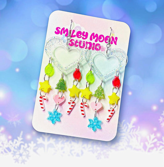 Holiday Drops, Acrylic Earrings