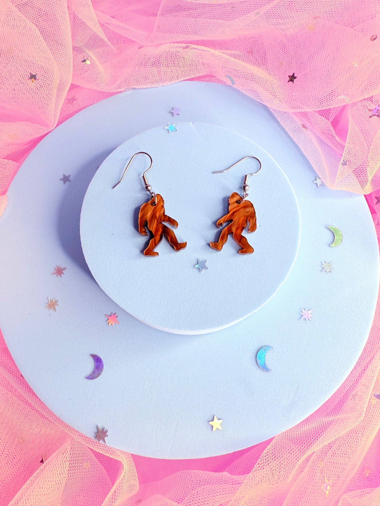 Mini Bigfoot (Sasquatch) Acrylic Earrings