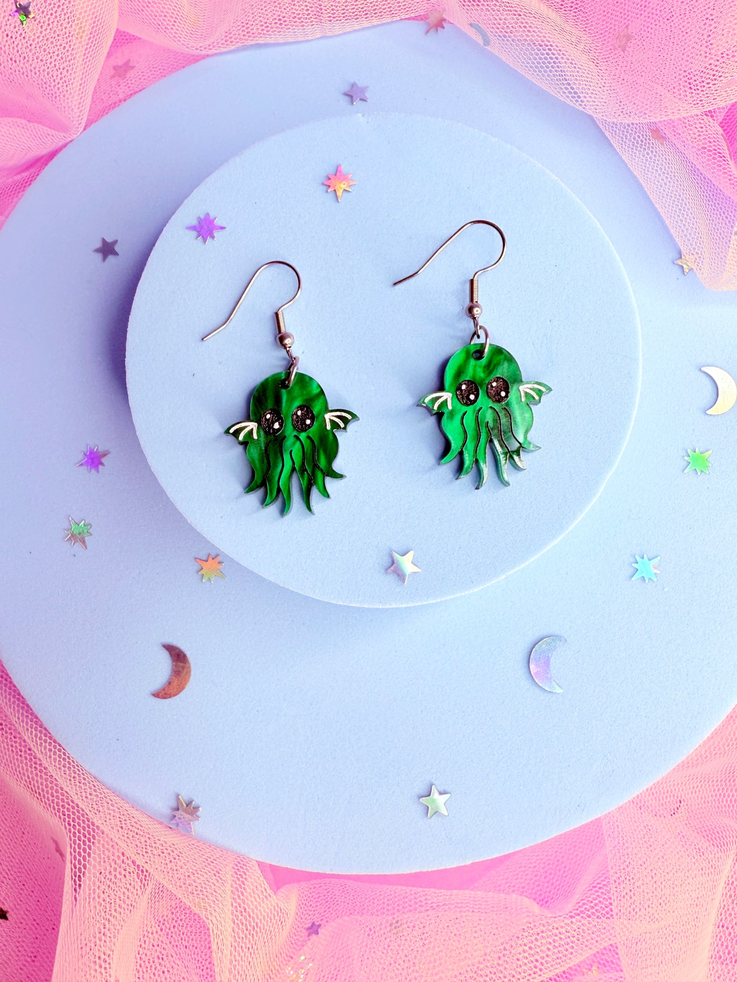 Mini Cthulhu Acrylic Earrings