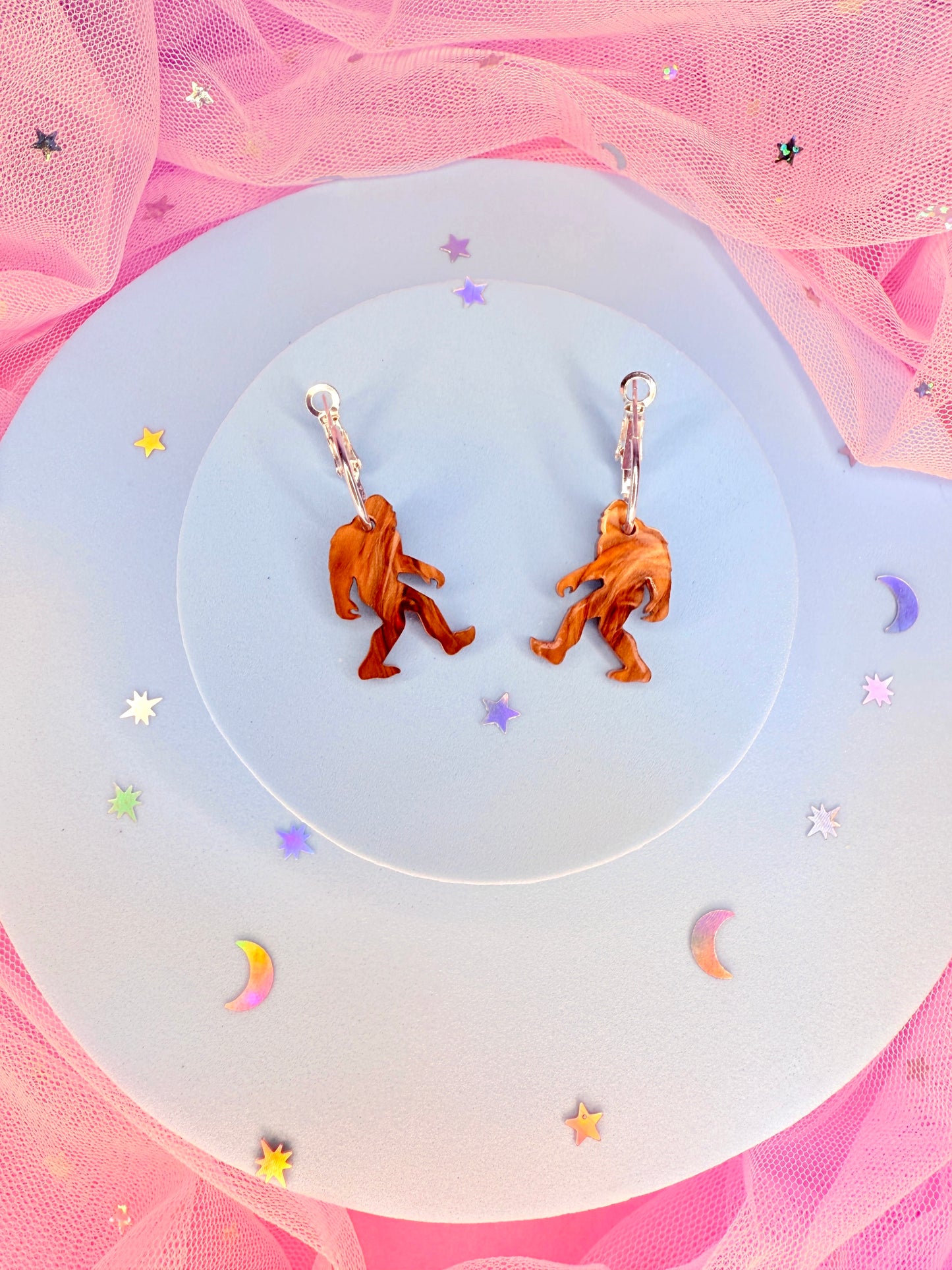 Mini Bigfoot (Sasquatch) Acrylic Earrings