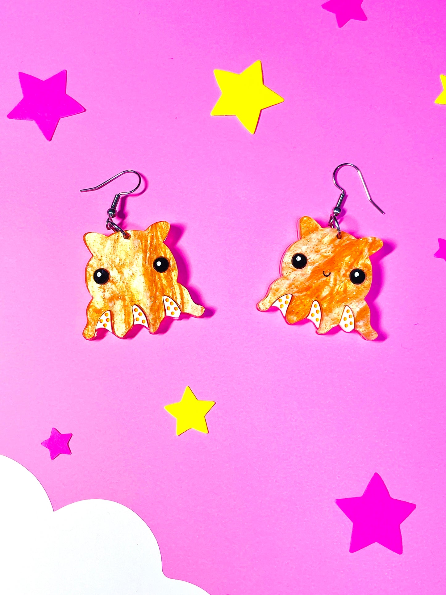 Flapjack Octopus Acrylic Earrings