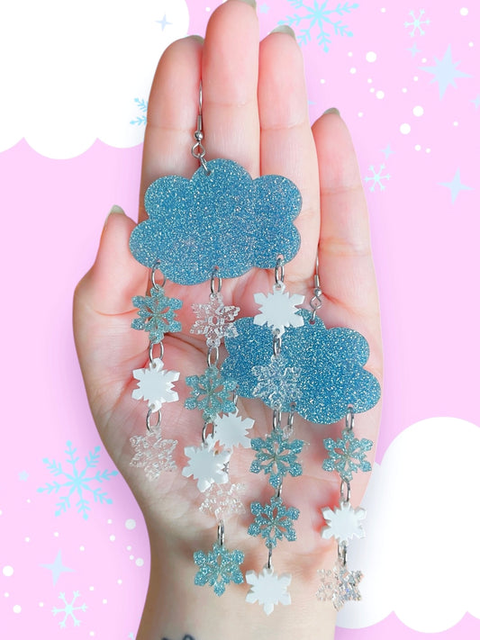 Magical Snowflake Cloud Acrylic Earrings