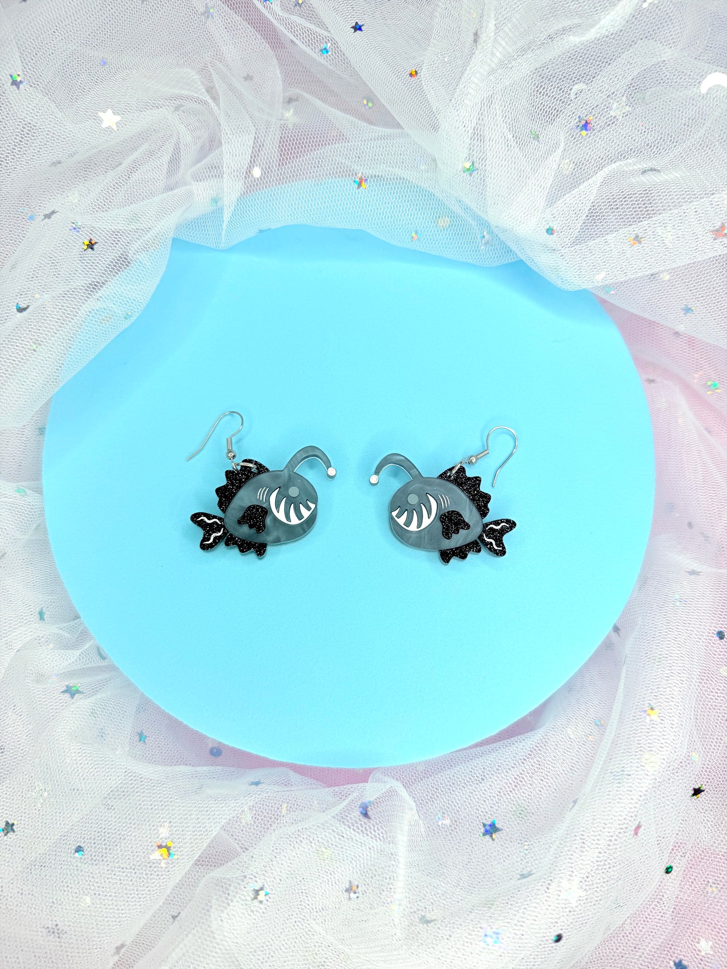 Anglerfish, Sea Devil Acrylic Earrings