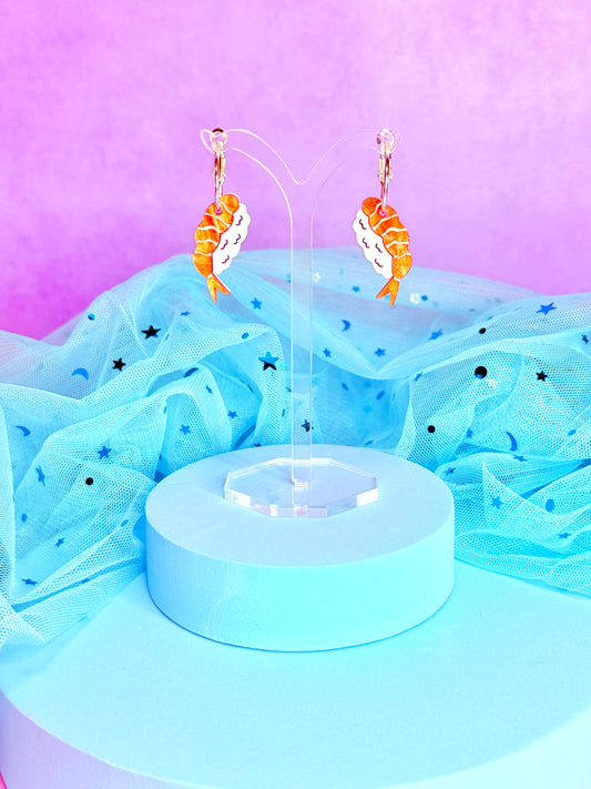 Mini Shrimp Sushi Acrylic Earrings