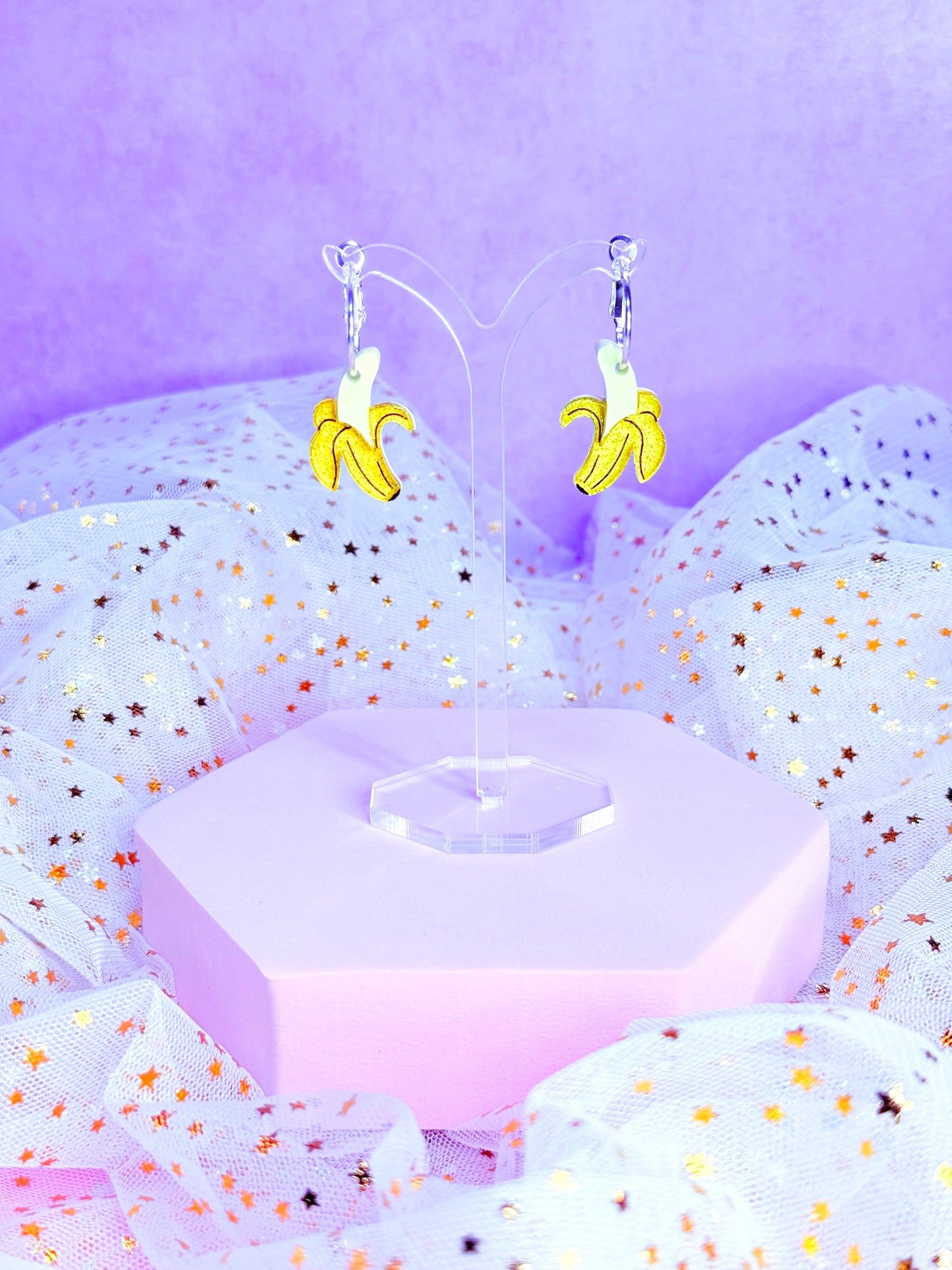 Mini Banana Acrylic Earrings