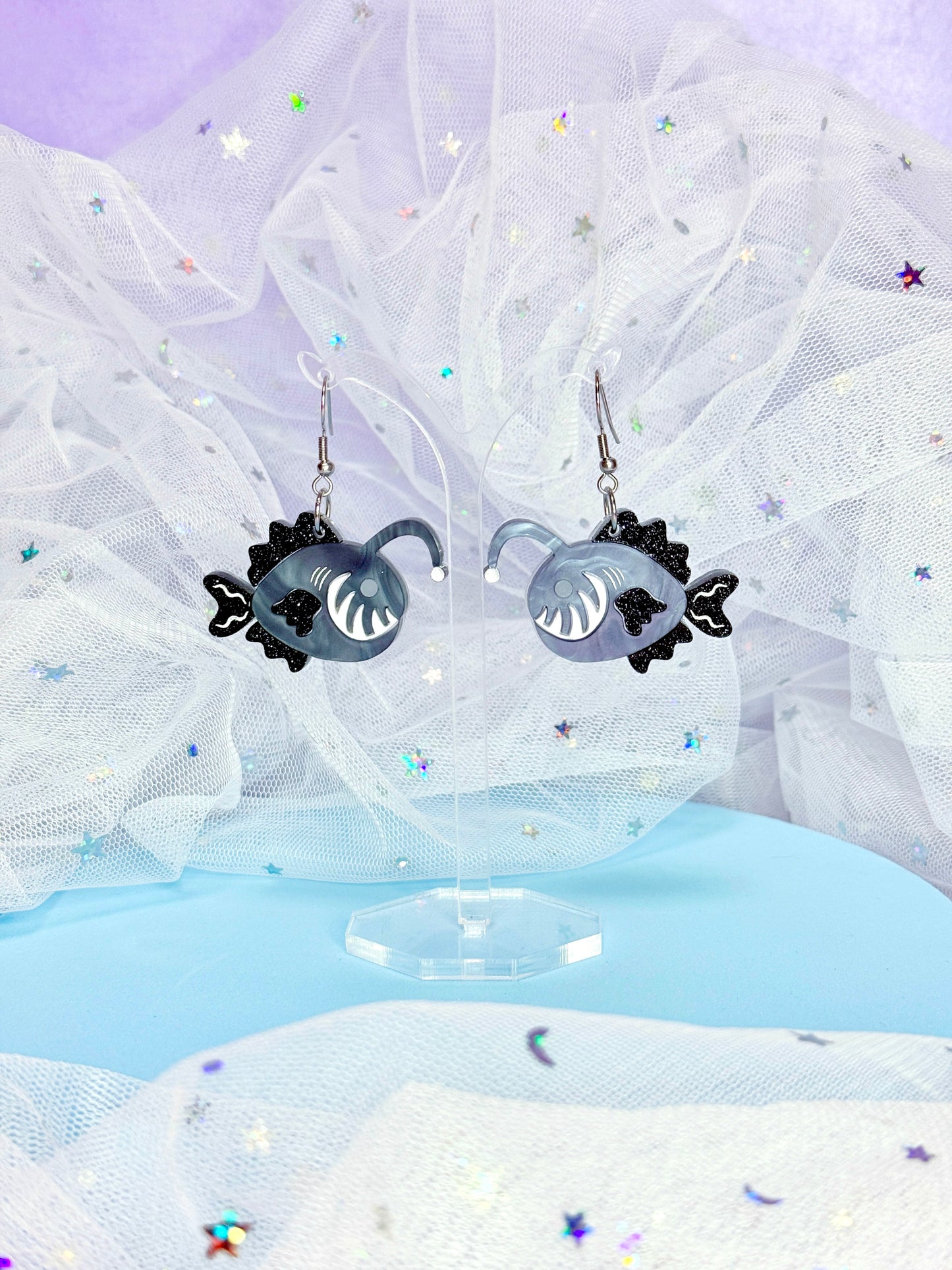 Anglerfish, Sea Devil Acrylic Earrings