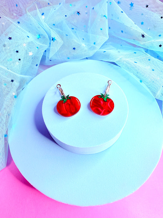 Mini Tomato Acrylic Earrings