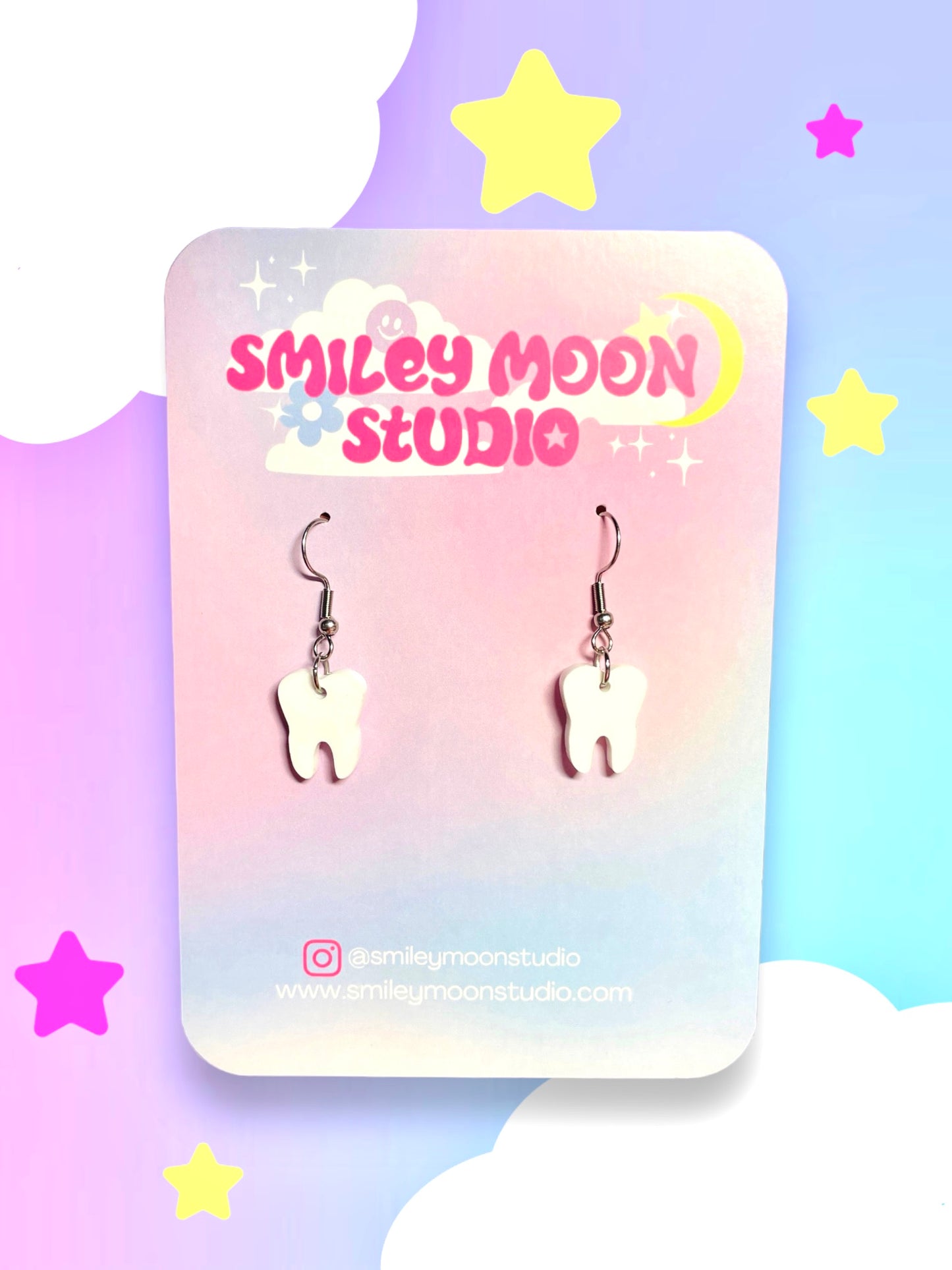 Mini Tooth Acrylic Earrings