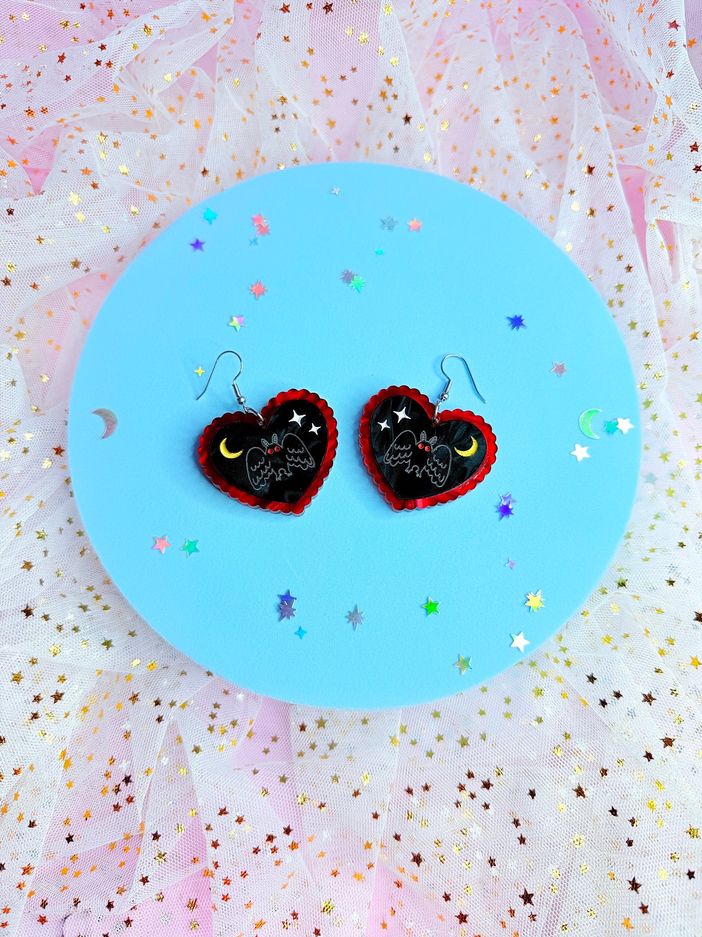 Mothman has my Heart Acrylic Earrings