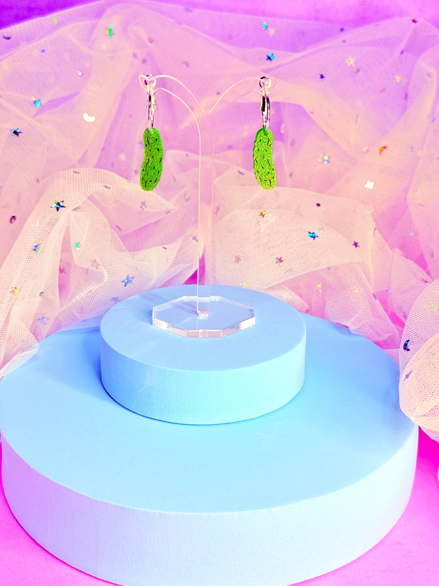 Mini Pickle Acrylic Earrings