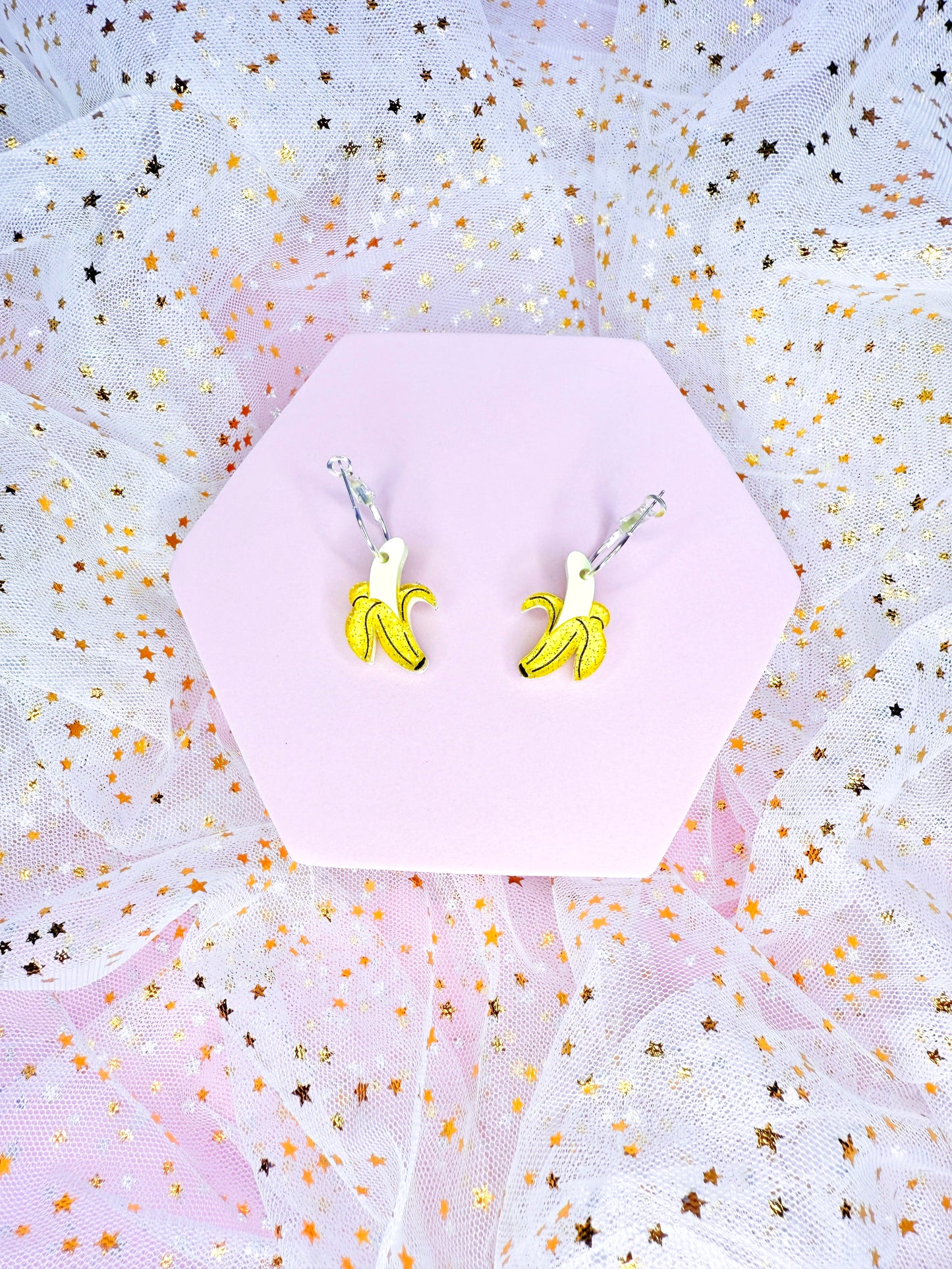 Mini Banana Acrylic Earrings