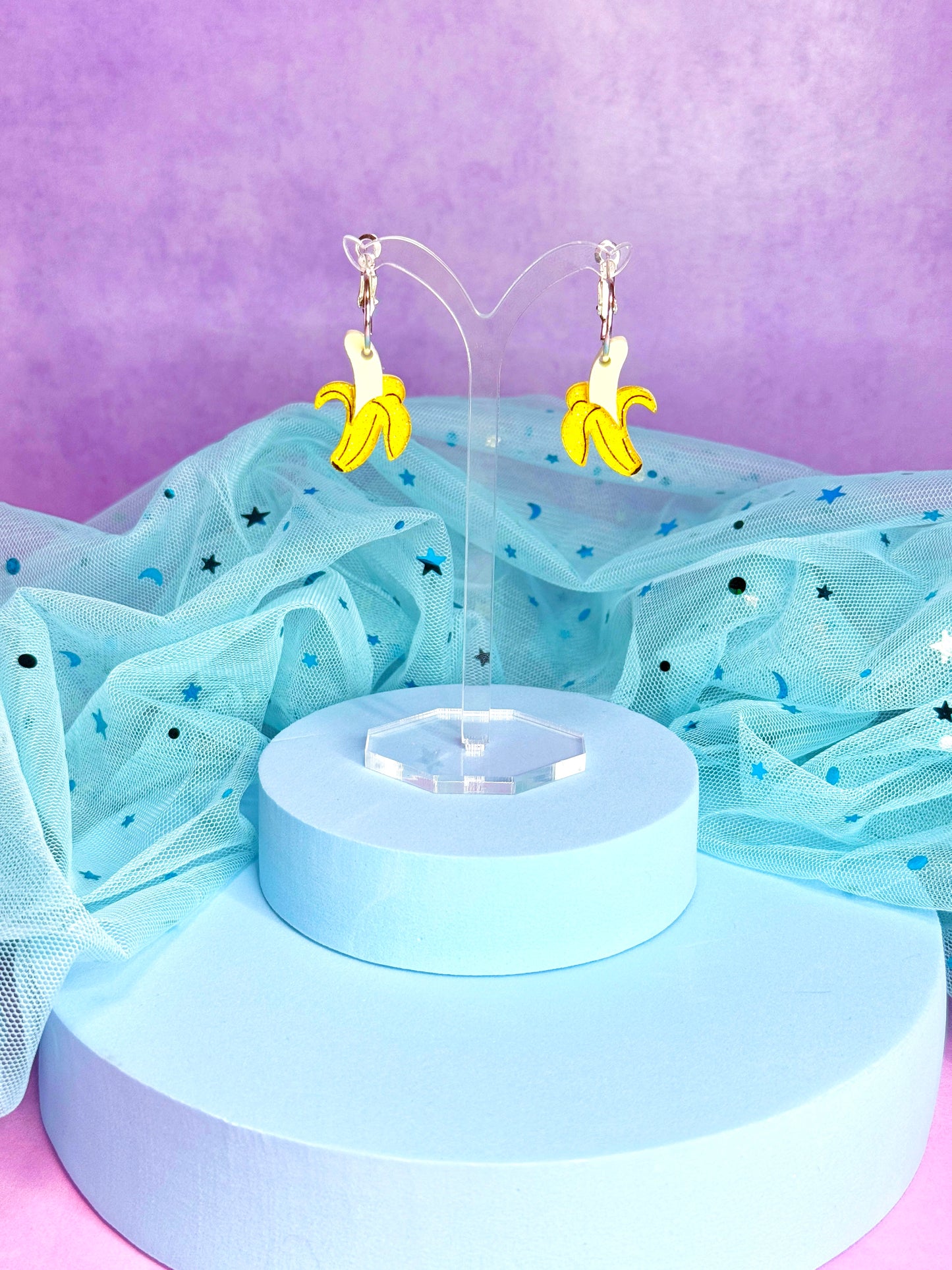 Mini Banana Acrylic Earrings