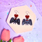 Mothman in Love, Acrylic Earrings (Classic Black)