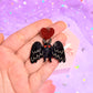 Mothman in Love, Acrylic Earrings (Classic Black)