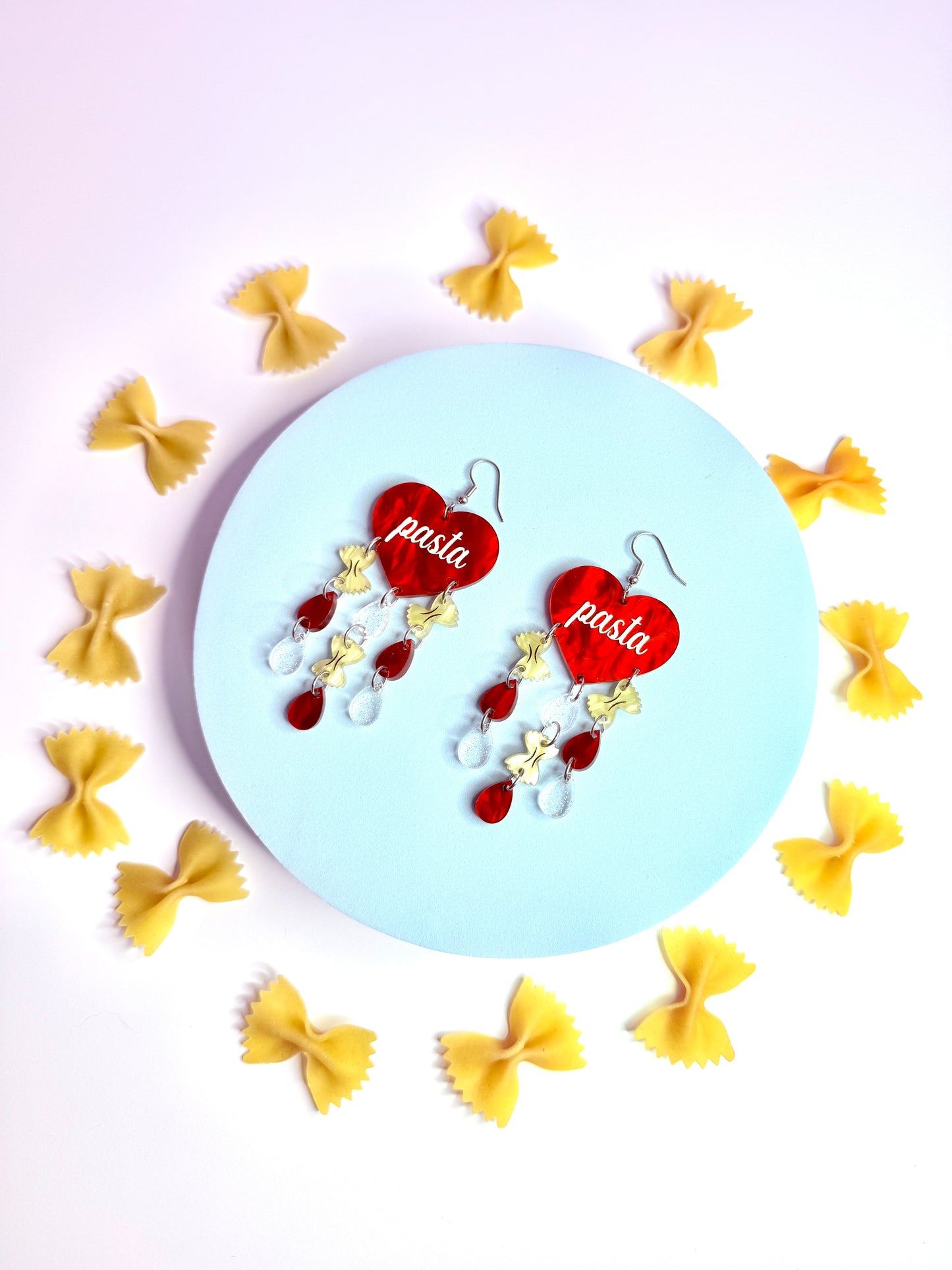 Pasta Lover, Acrylic Earrings