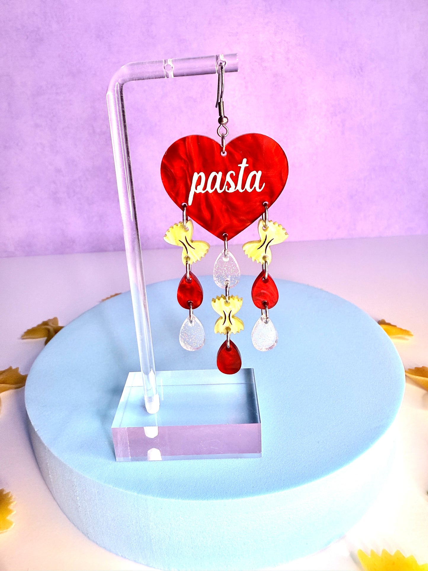 Pasta Lover, Acrylic Earrings