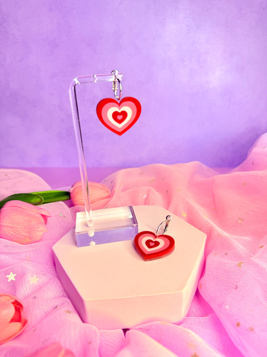 Pulsing Heart Acrylic Earrings