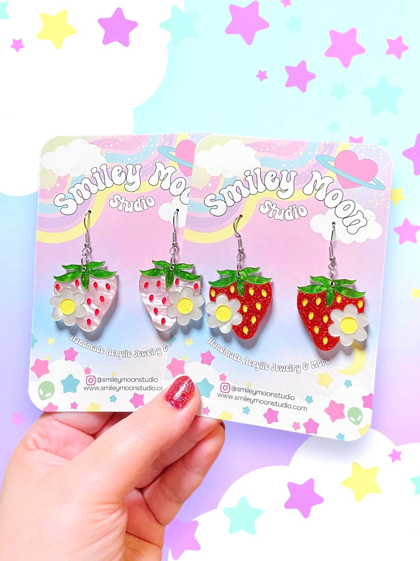 Strawberry Acrylic Earrings