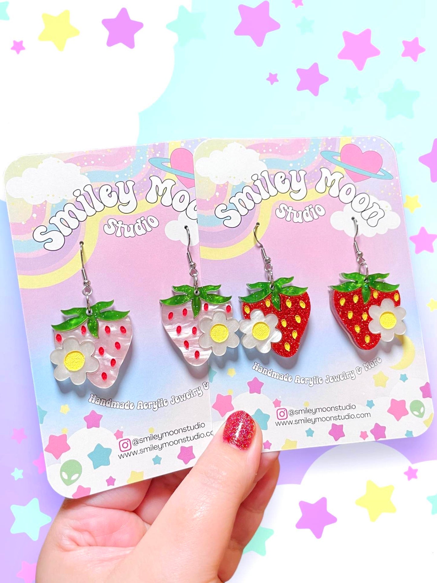 Strawberry Acrylic Earrings