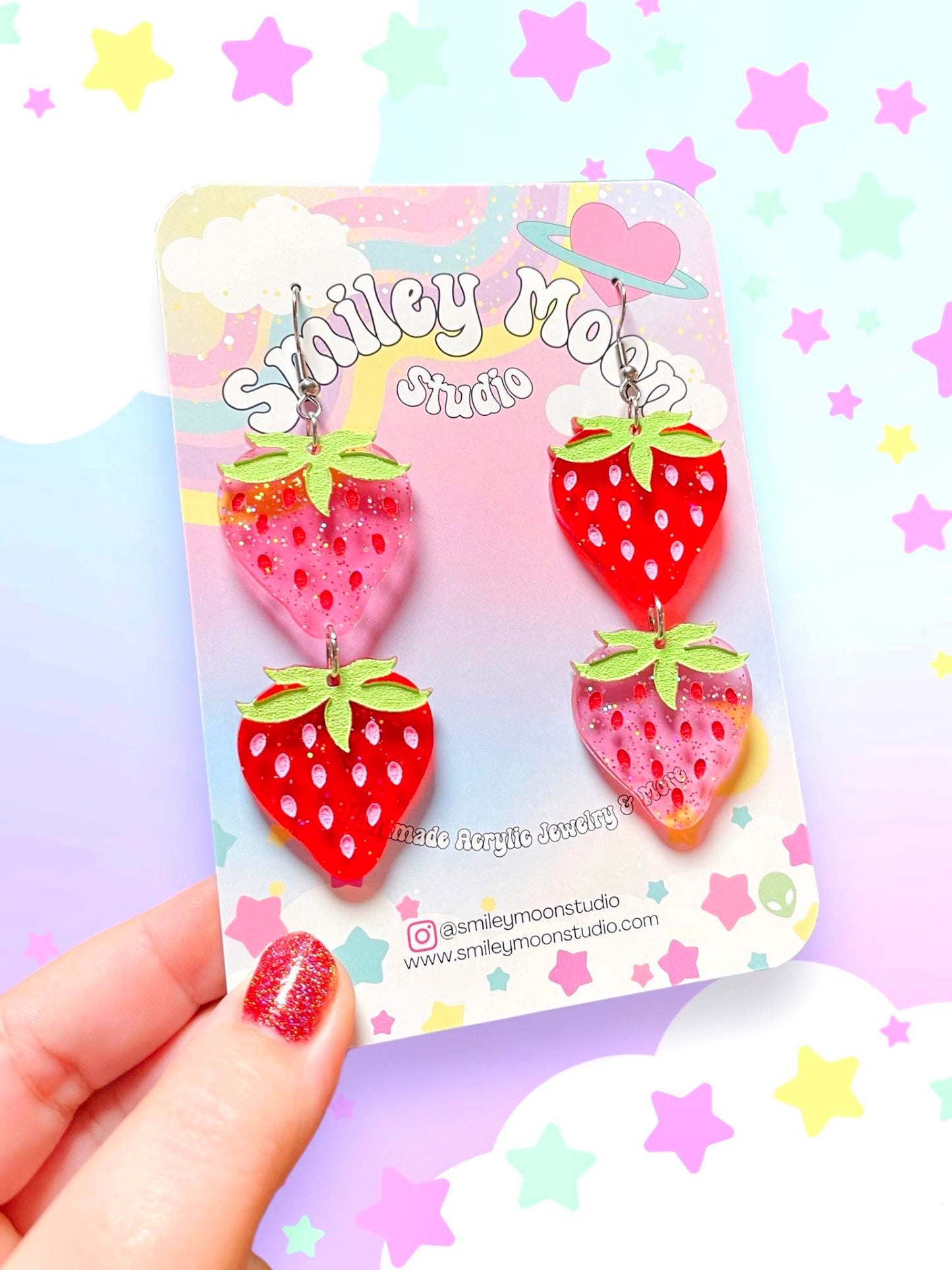 Strawberry Gummies, Acrylic Earrings