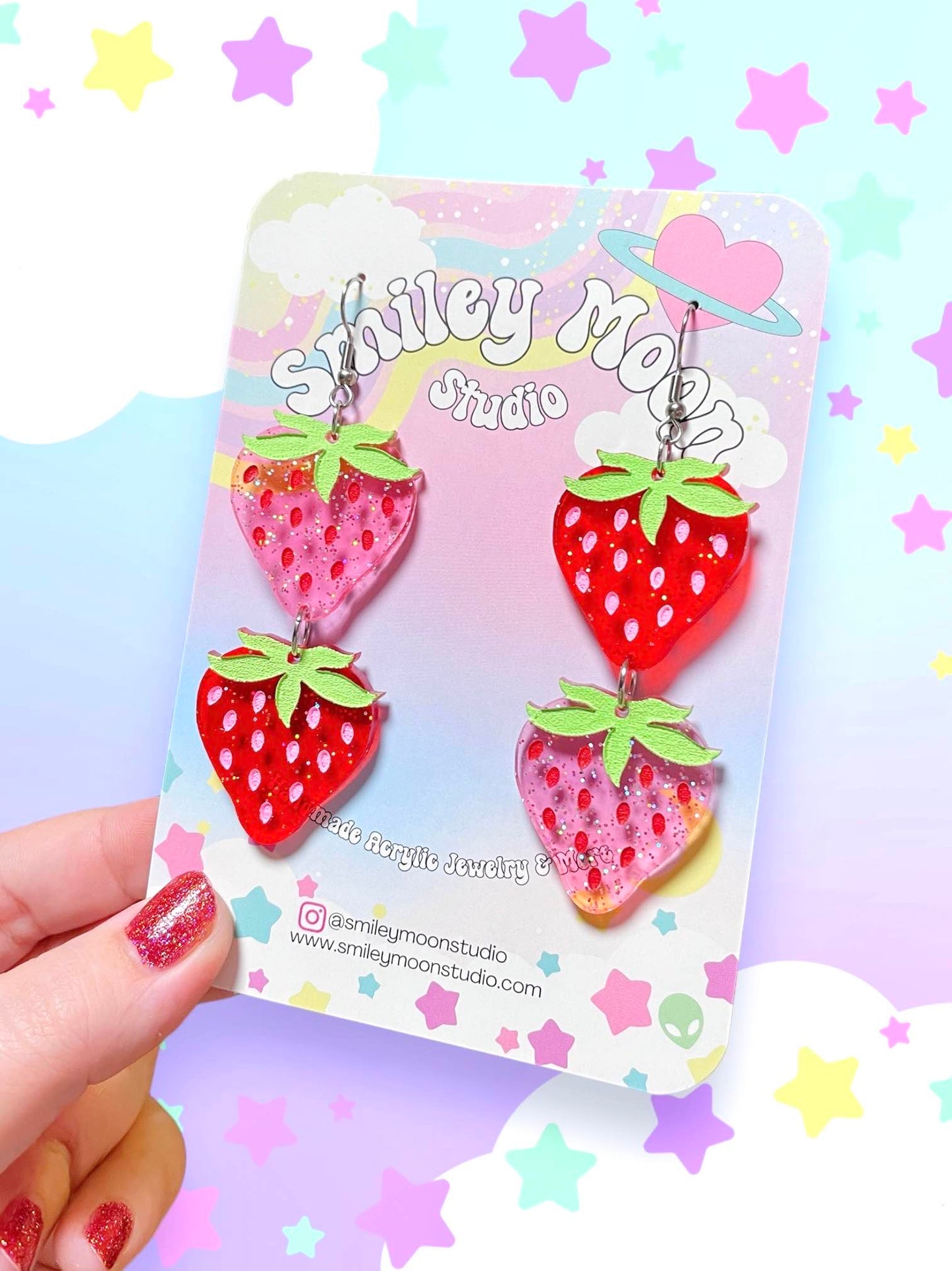 Strawberry Gummies, Acrylic Earrings