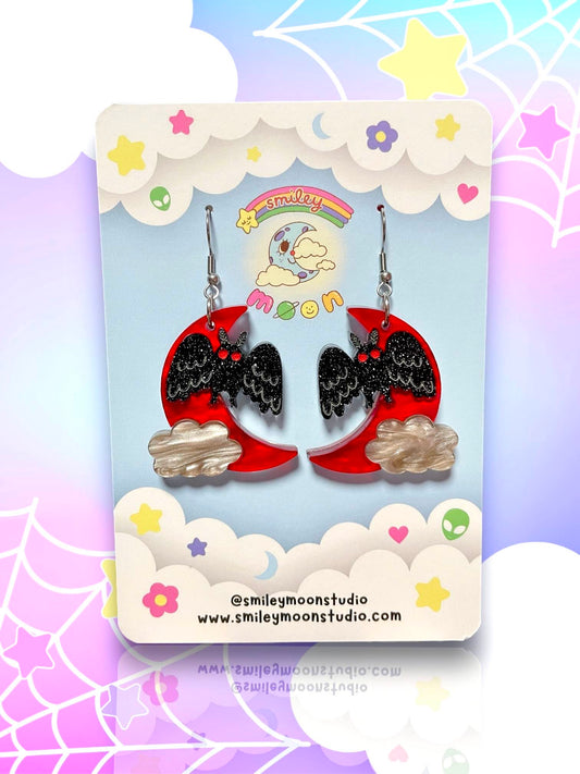 Mothman Moons, Acrylic Earrings