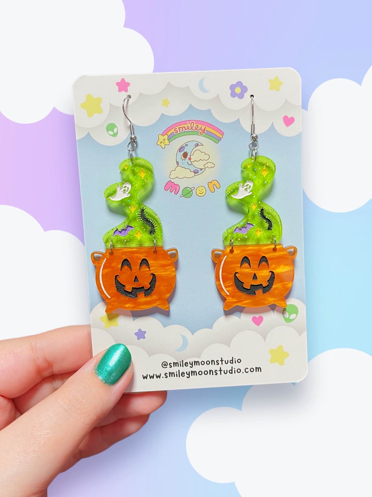 Jack'O'Cauldrons, Acrylic Earrings