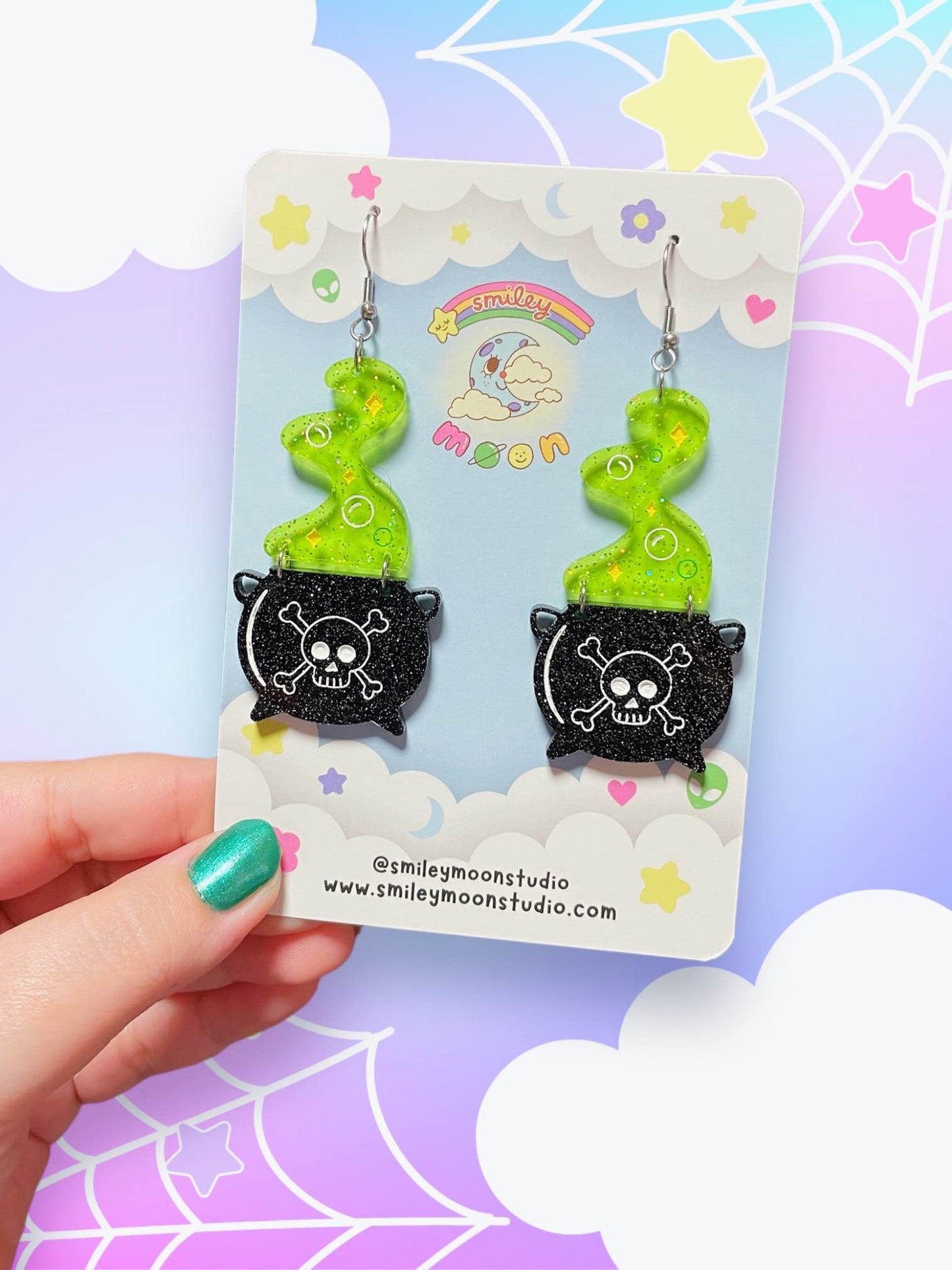 Poison Cauldron, Acrylic Earrings