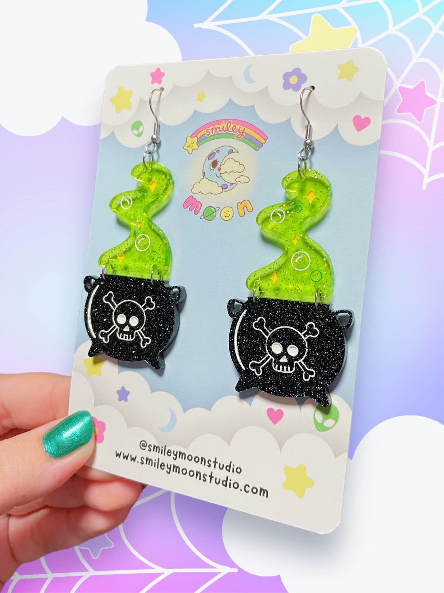 Poison Cauldron, Acrylic Earrings