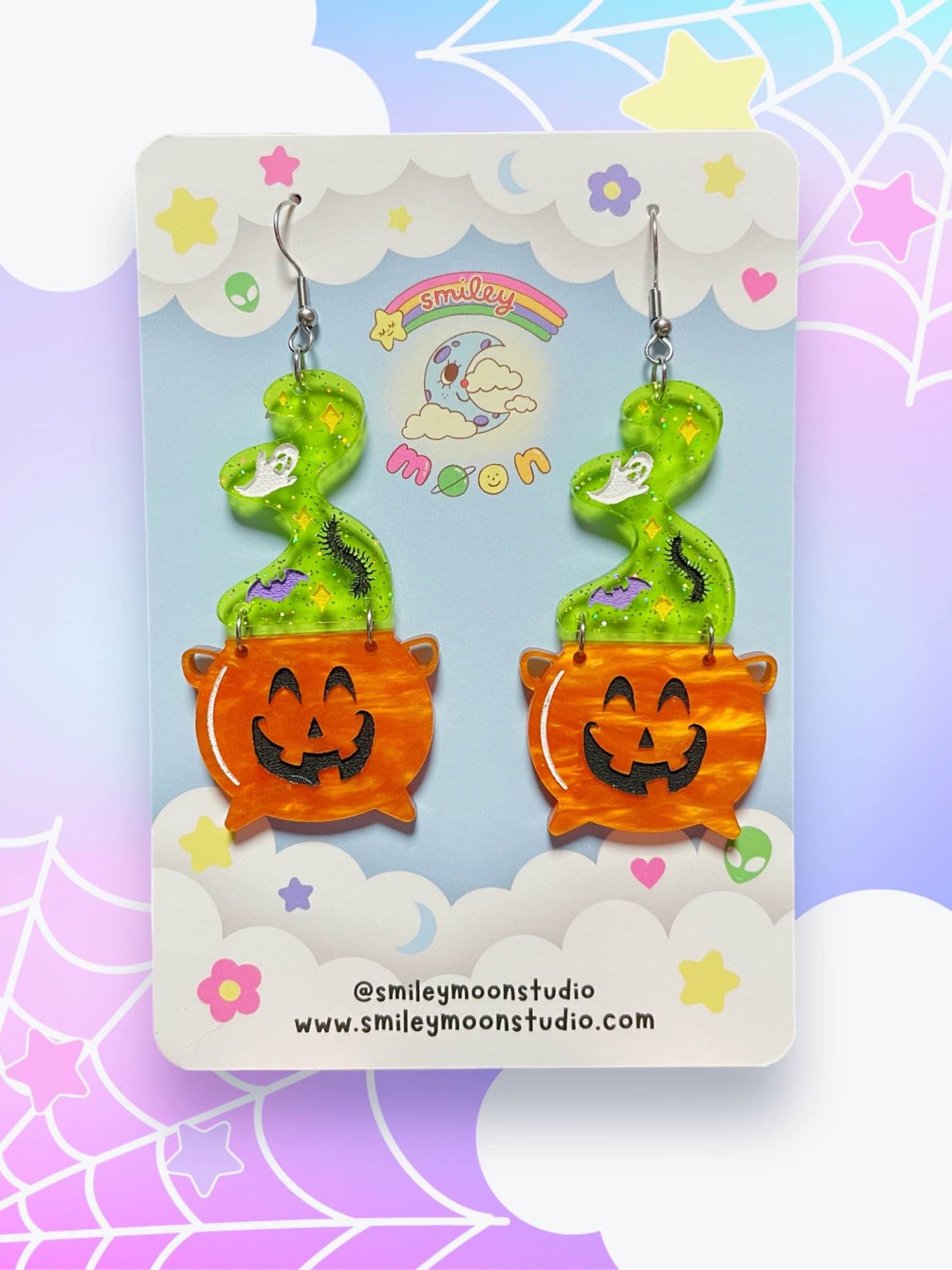 Jack'O'Cauldrons, Acrylic Earrings