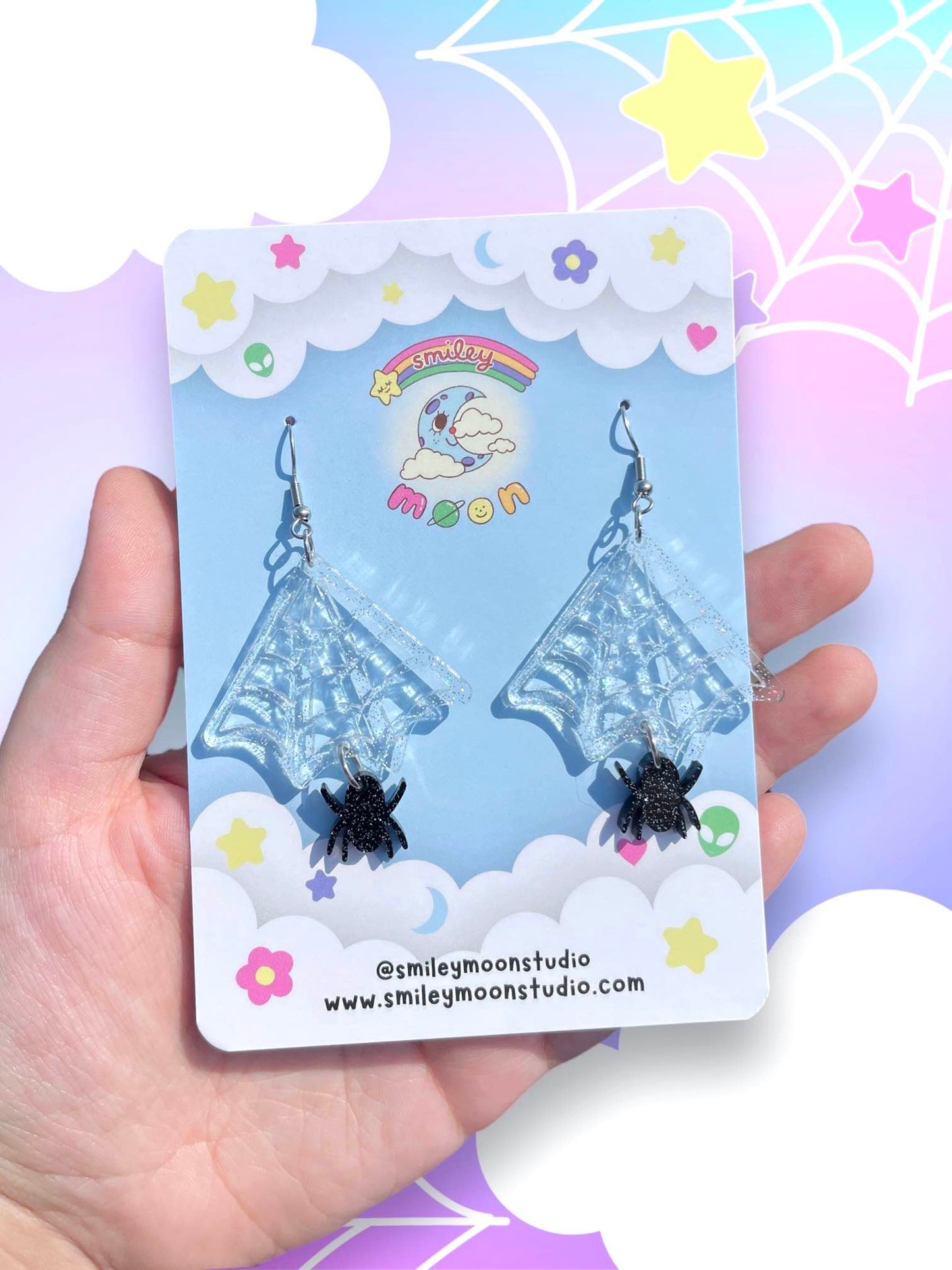 Jelly Spider Web Acrylic Earrings