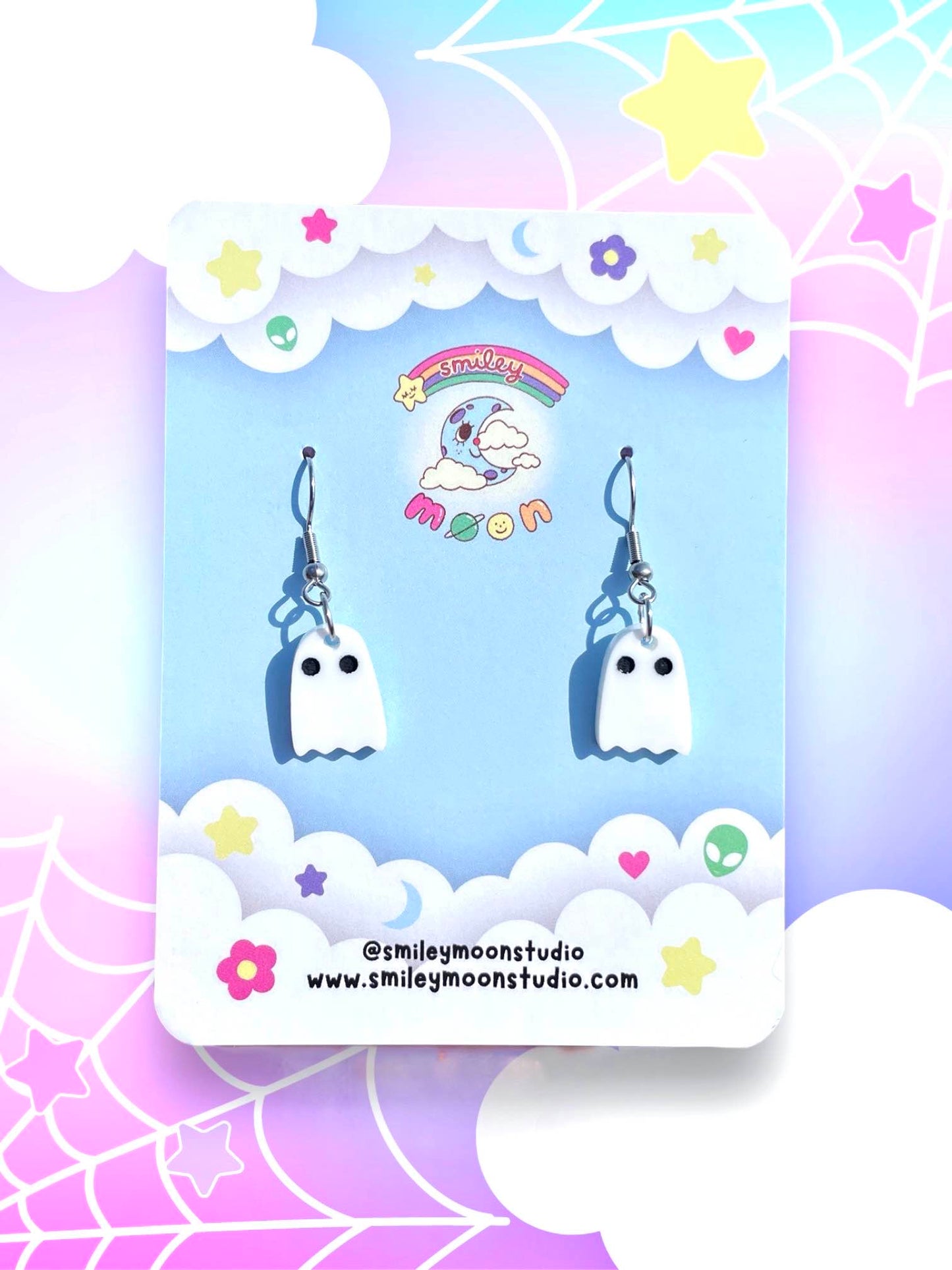 Mini Ghost Acrylic Earrings