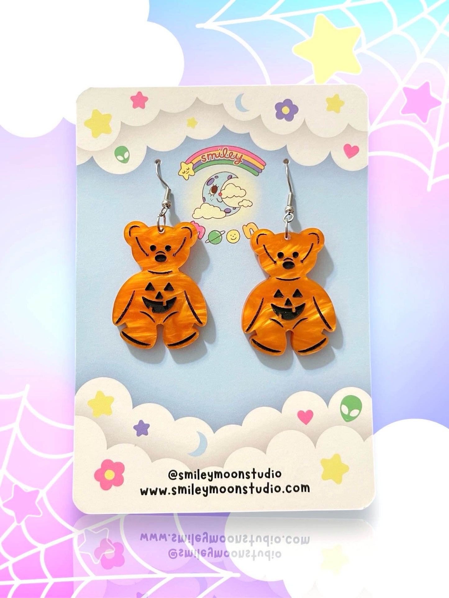 Jack'O'Teddy Acrylic Earrings