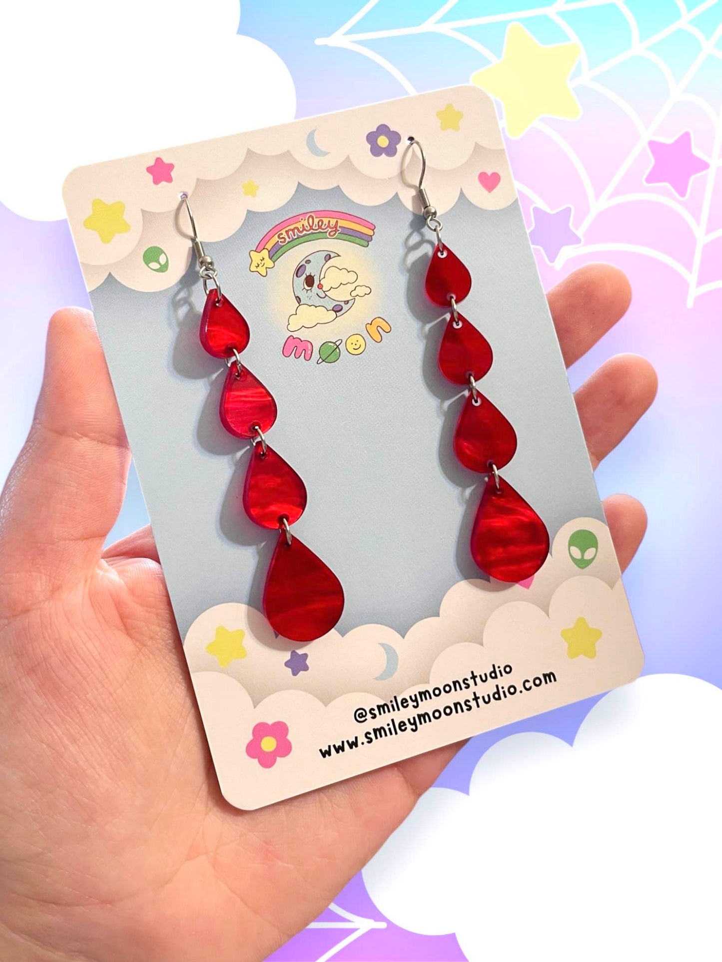 Blood Drop Acrylic Earrings