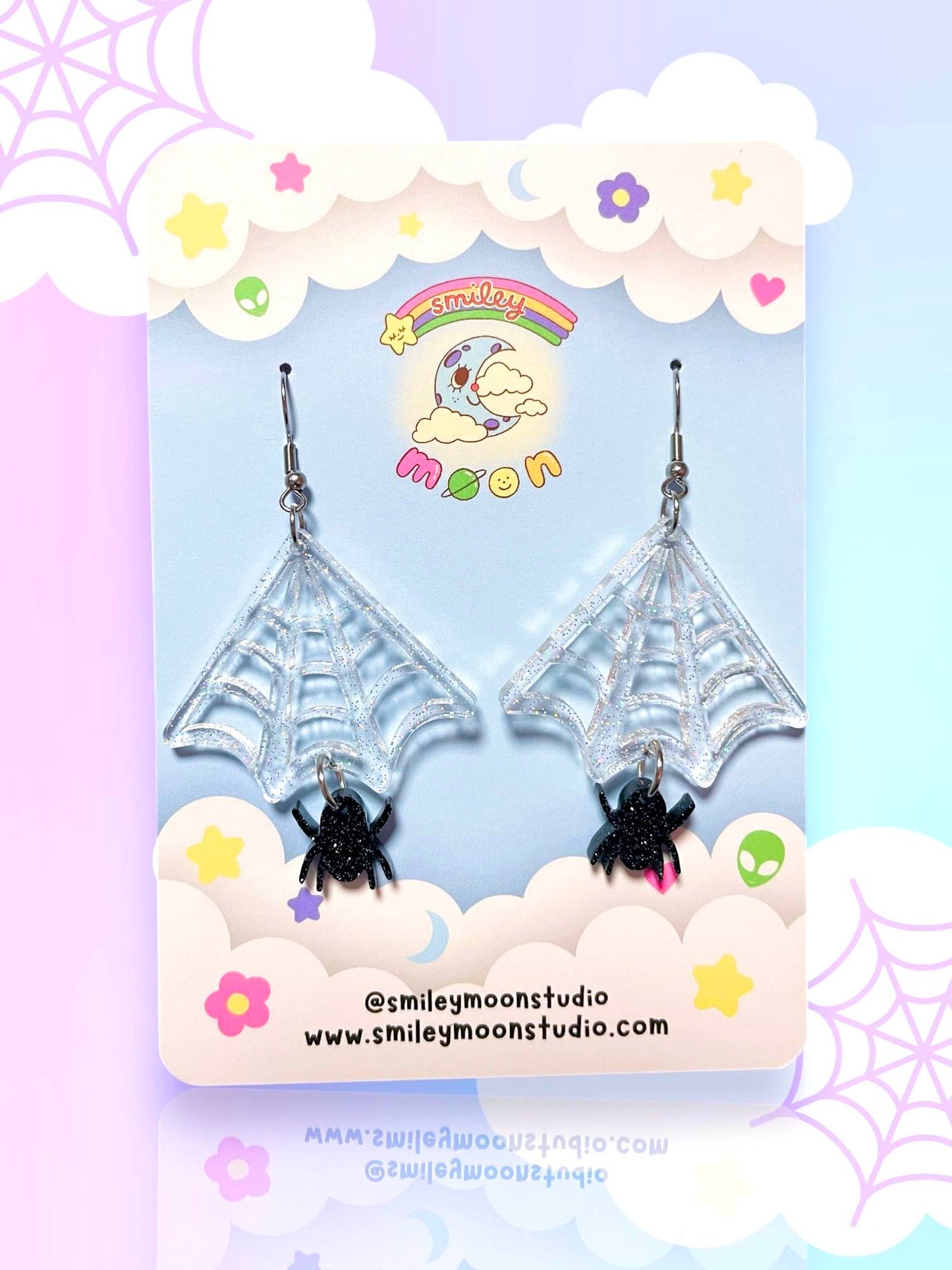 Jelly Spider Web Acrylic Earrings