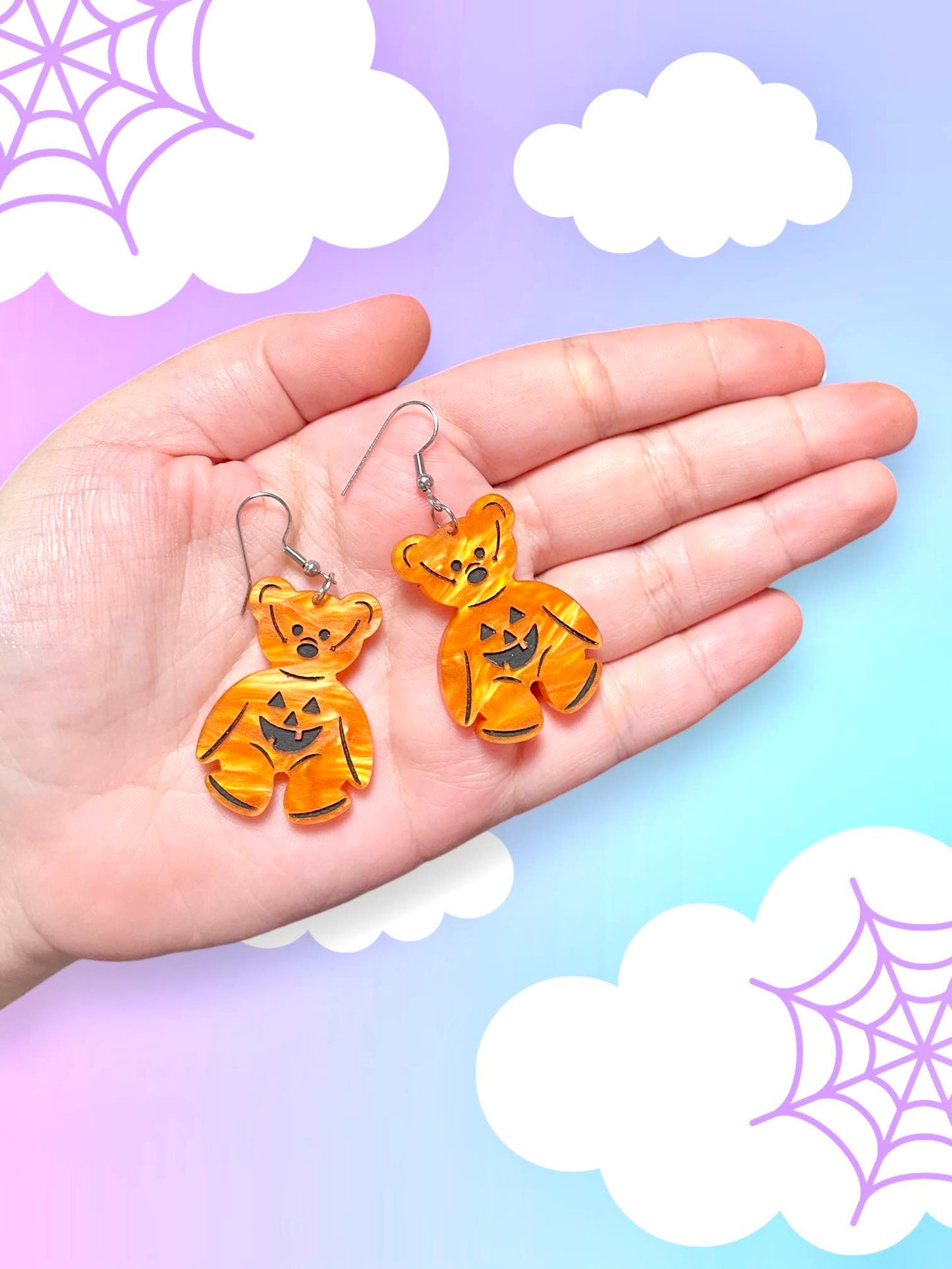 Jack'O'Teddy Acrylic Earrings