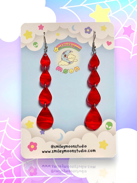 Blood Drop Acrylic Earrings