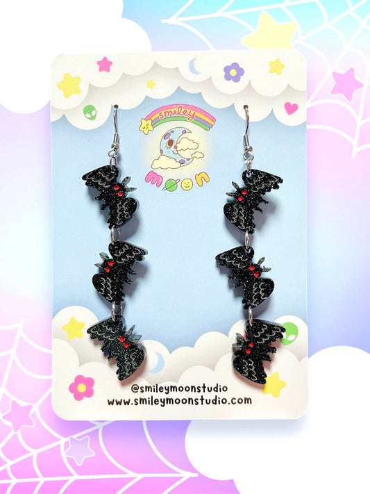 Mothman Stacks, Acrylic Earrings