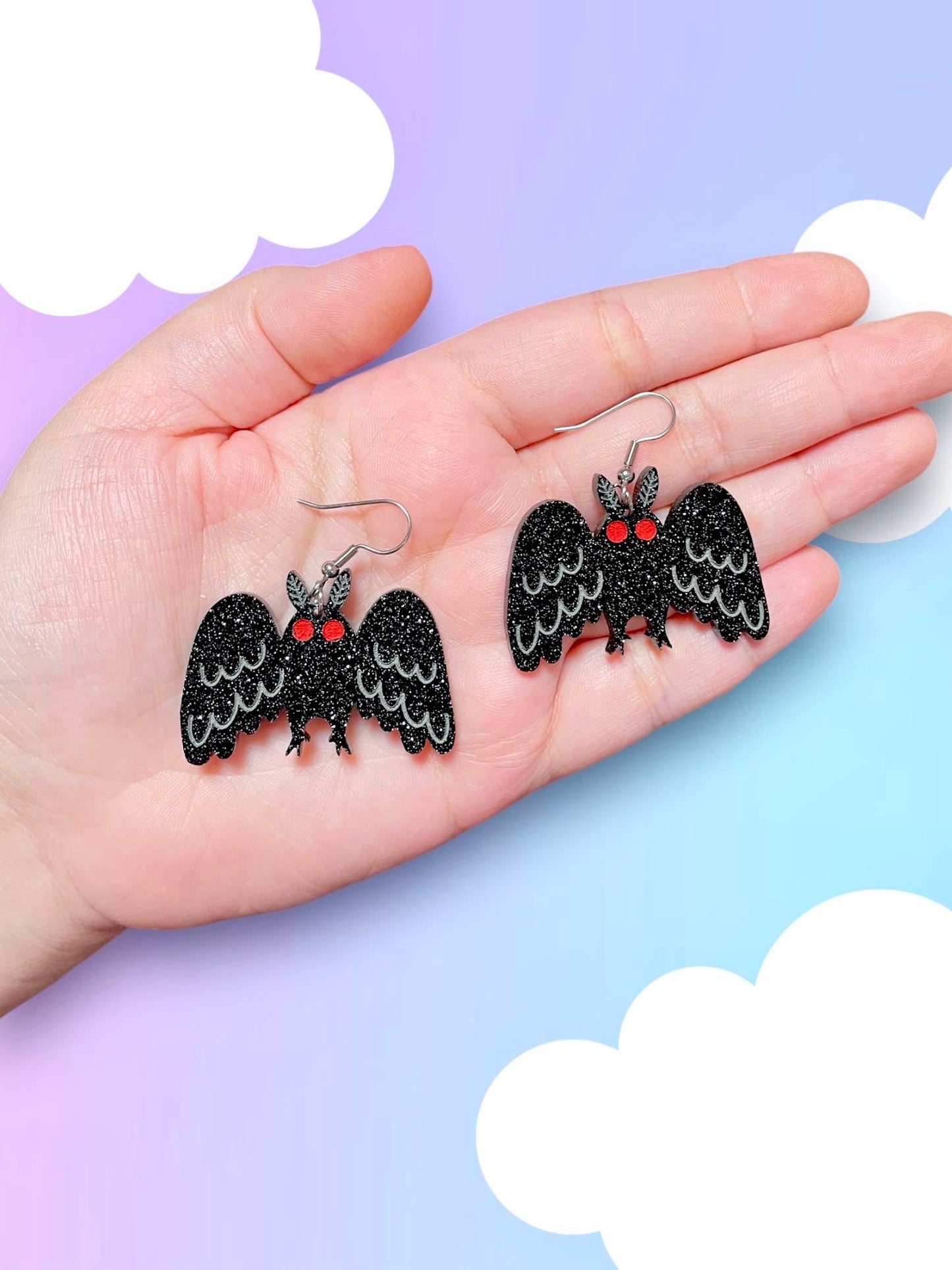 Classic Mothman, Acrylic Earrings