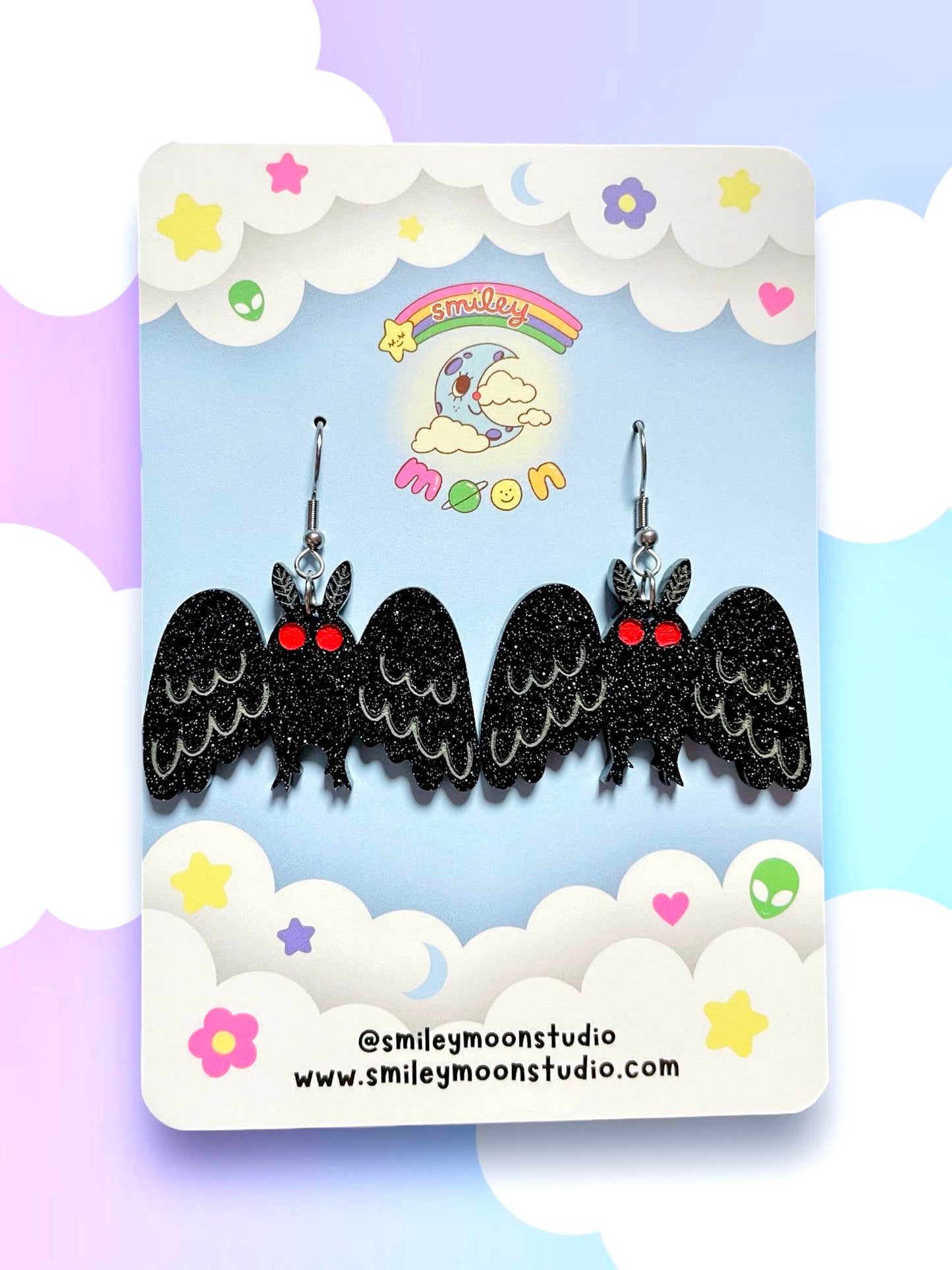 Classic Mothman, Acrylic Earrings