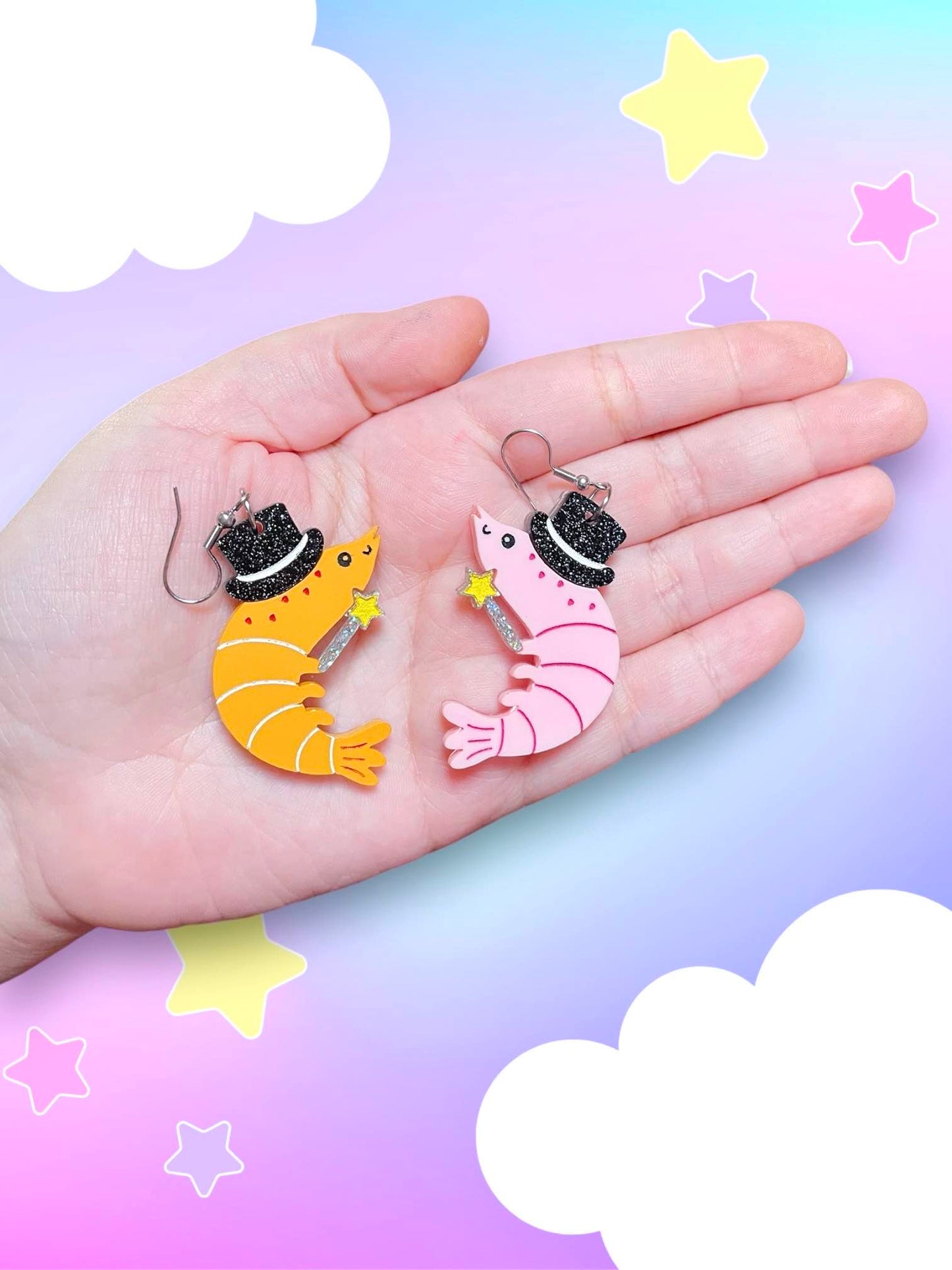 Magical Shrimp Acrylic Earrings