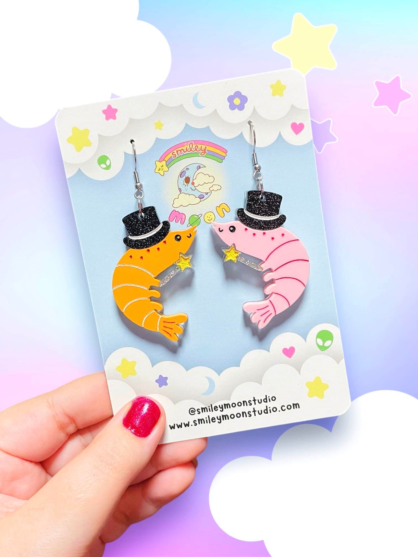 Magical Shrimp Acrylic Earrings