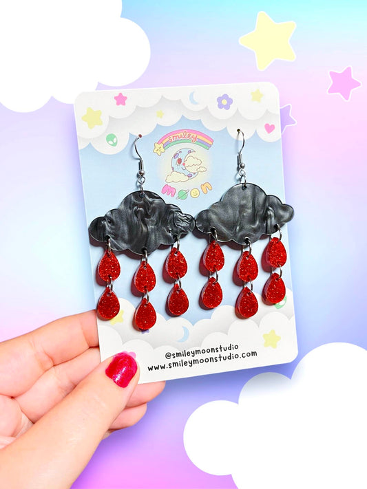 Raining Blood Acrylic Earrings